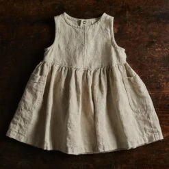 Aspen Baby & Kids Dress - Linen - Natural