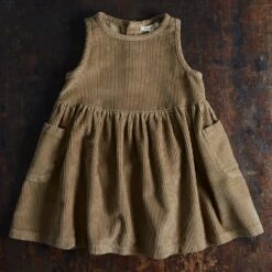 Aspen Dress - Cotton Corduroy - Mole -Mama Owl MAMAOWL SISKIN AspenDress CottonCorduroy Mole CORD dress mole 001