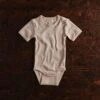 Acuta Baby Body - Cotton Pointelle - Shell -Mama Owl MAMAOWL SISKIN COTTON AcutaBabyBody CottonPointelle Shell 063