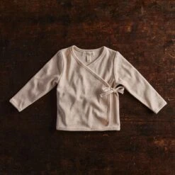 Caspius Baby Wrap Top - Cotton Pointelle - Shell -Mama Owl MAMAOWL SISKIN COTTON CaspiusBabyWrapTop CottonPointelle Shell 031 c75da947 4939 4b0c 9d2a 60767af58dd9