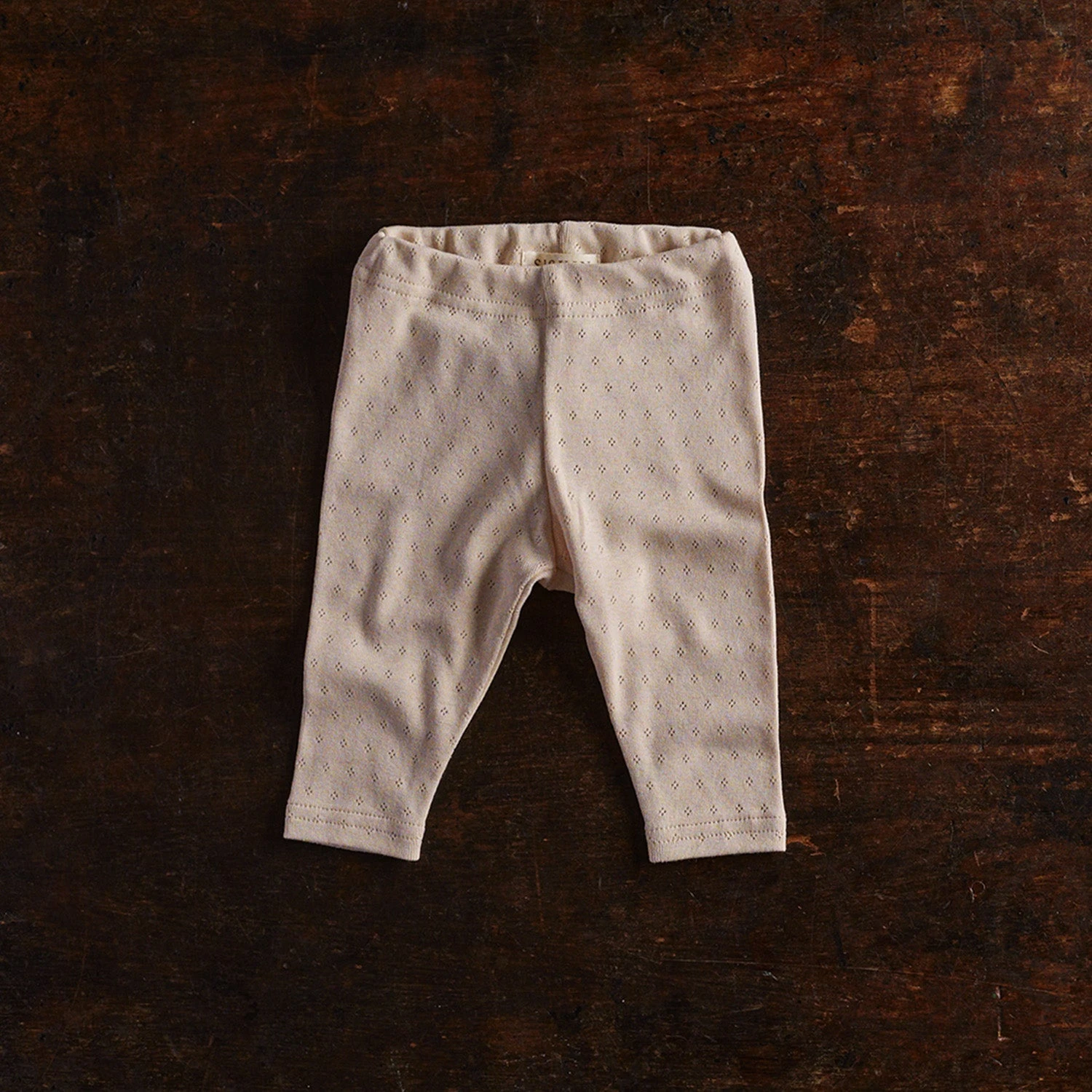 Finch Baby Leggings - Cotton Pointelle - Shell 3 Finch Baby Leggings - Cotton Pointelle - Shell