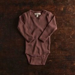 Gadwall Baby Body - Cotton Pointelle - Damson