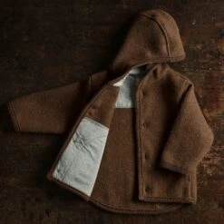 Baby & Kids Boiled Merino Wool Jacket - Hazelnut -Mama Owl MAMAOWL SISKIN DISANA JACKET HAZELNUT 199