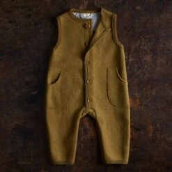 Baby & Kids Earth Playsuit - Boiled Merino Wool - Gold -Mama Owl MAMAOWL SISKIN DISANA SLEEVELESS OVERALL GOLD 353