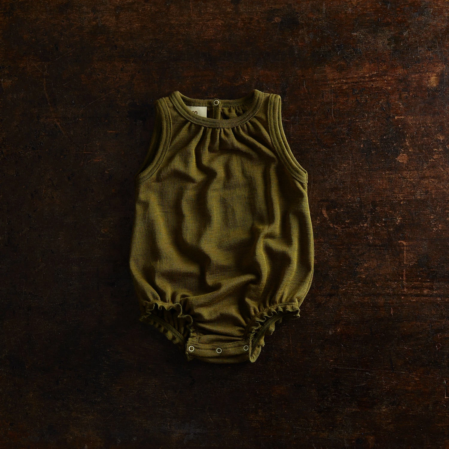 Keet Baby Romper - Merino Wool & Silk - Seaweed 4 Keet Baby Romper - Merino Wool & Silk - Seaweed - Image 2