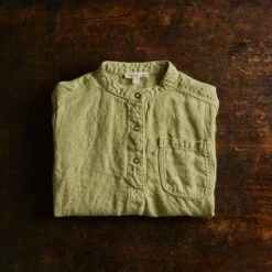 Larch Shirt - Linen - Celadon -Mama Owl MAMAOWL SISKIN LARCH SHIRT CELADON 006