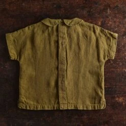 Willow Blouse - Linen - Olive 11 Willow Blouse - Linen - Olive -Mama Owl MAMAOWL SISKIN LINEN WillowBlouse Linen Olive 022