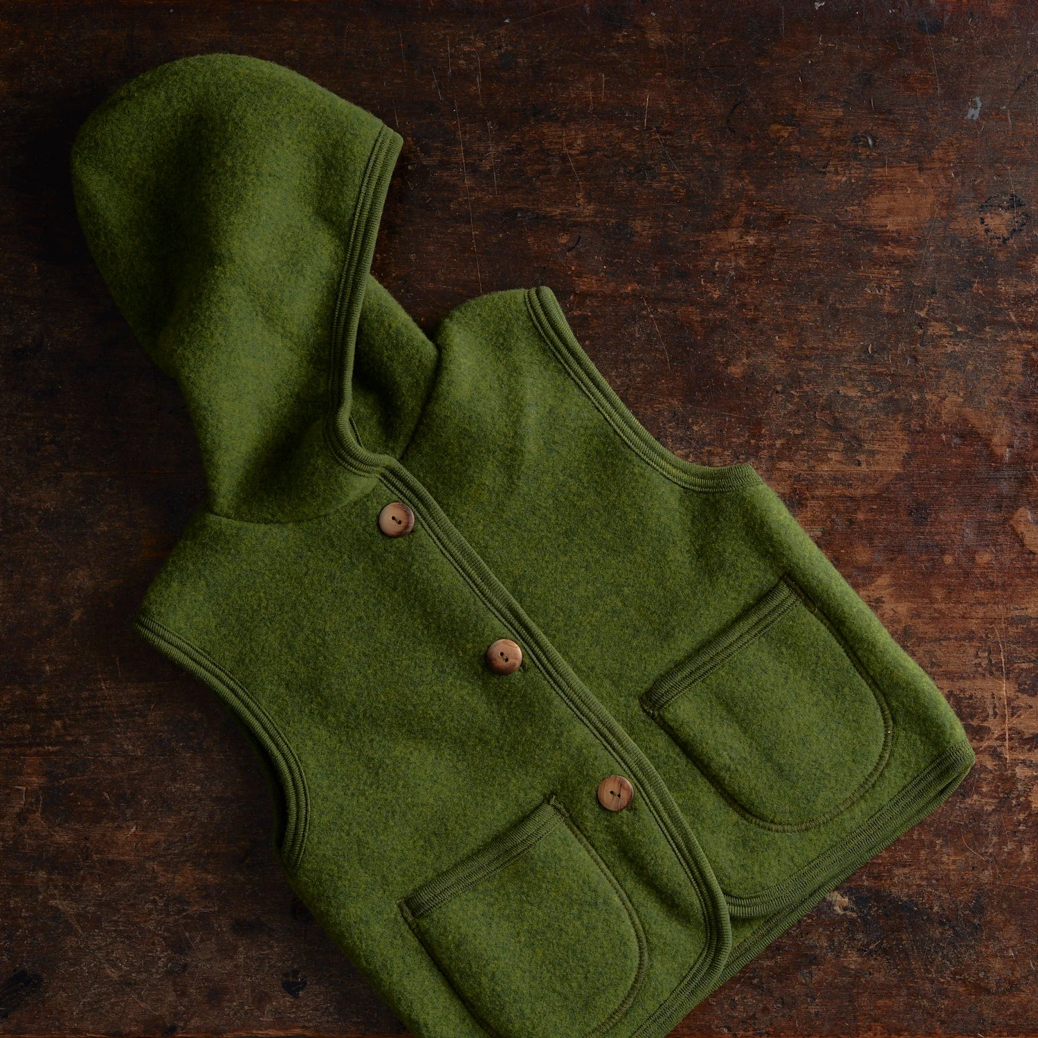 Falcon Vest - Merino Wool Fleece - Forest 3 Falcon Vest - Merino Wool Fleece - Forest