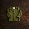 Dove Baby Cardigan - Merino Wool & Silk - Moss