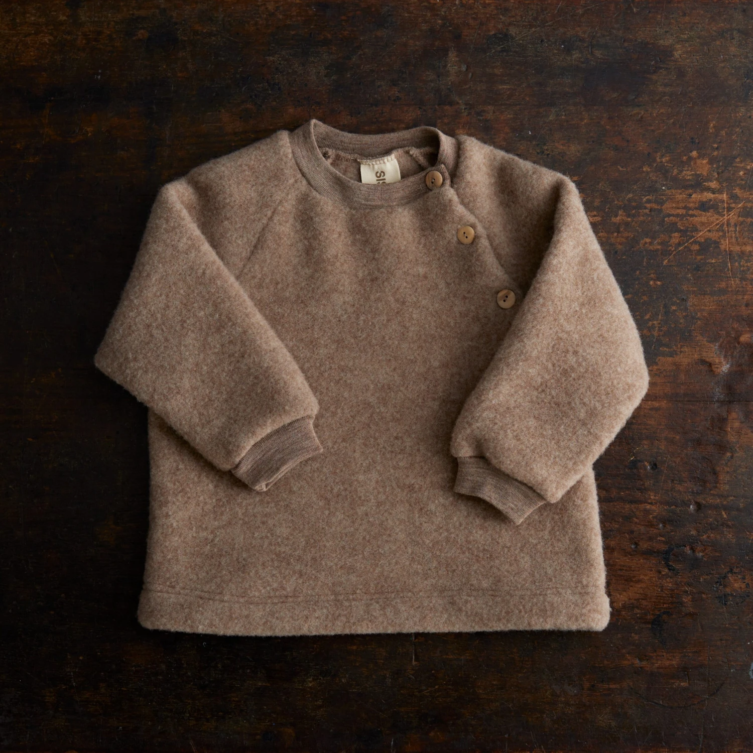 Puffin Baby & Kids Sweater - Merino Wool Fleece - Driftwood 5 Puffin Baby & Kids Sweater - Merino Wool Fleece - Driftwood - Image 4