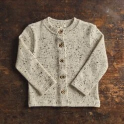 Pelican Baby & Kids Cardigan - Merino Wool Speckle - Quail -Mama Owl MAMAOWL SISKIN QUAIL CARDIGAN 003