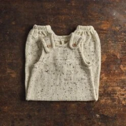 Cuckoo Baby Romper - Merino Wool Speckle - Quail -Mama Owl MAMAOWL SISKIN QUAIL CUCKOO OVERALLS 014