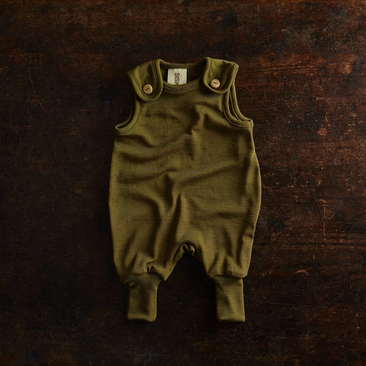 Ruff Baby Romper - Merino Wool & Silk - Seaweed 4 Ruff Baby Romper - Merino Wool & Silk - Seaweed - Image 2