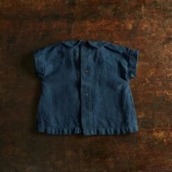 Alder Baby Tunic Top - Linen - Midnight -Mama Owl MAMAOWL SISKIN TUNIC 006