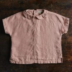 Willow Blouse - Linen - Peony -Mama Owl MAMAOWL SISKIN WILLOW BLOUSE PEONY 003