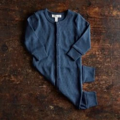 Stork Baby Pyjamas - Cotton Pointelle - Midnight 11 Stork Baby Pyjamas - Cotton Pointelle - Midnight -Mama Owl MAMAOWL Siskin Cygnus Baby Stock Pyjamas 0181