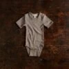 Acuta Baby Body - Cotton Pointelle - Timber -Mama Owl MAMAOWL Siskin Timber Acuta Baby Body 024