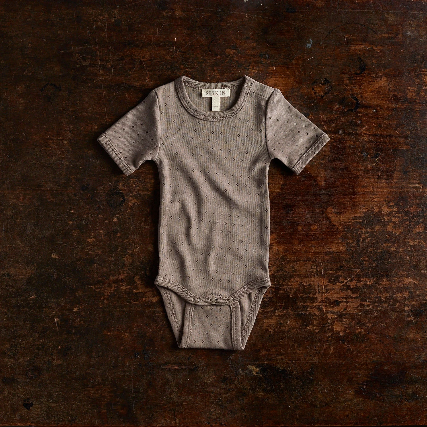 Acuta Baby Body - Cotton Pointelle - Timber 3 Acuta Baby Body - Cotton Pointelle - Timber