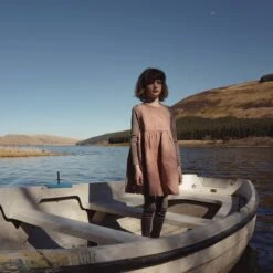 Aspen Baby & Kids Dress - Linen - Peony -Mama Owl MamaOwl SISKIN Aspen Peony 5