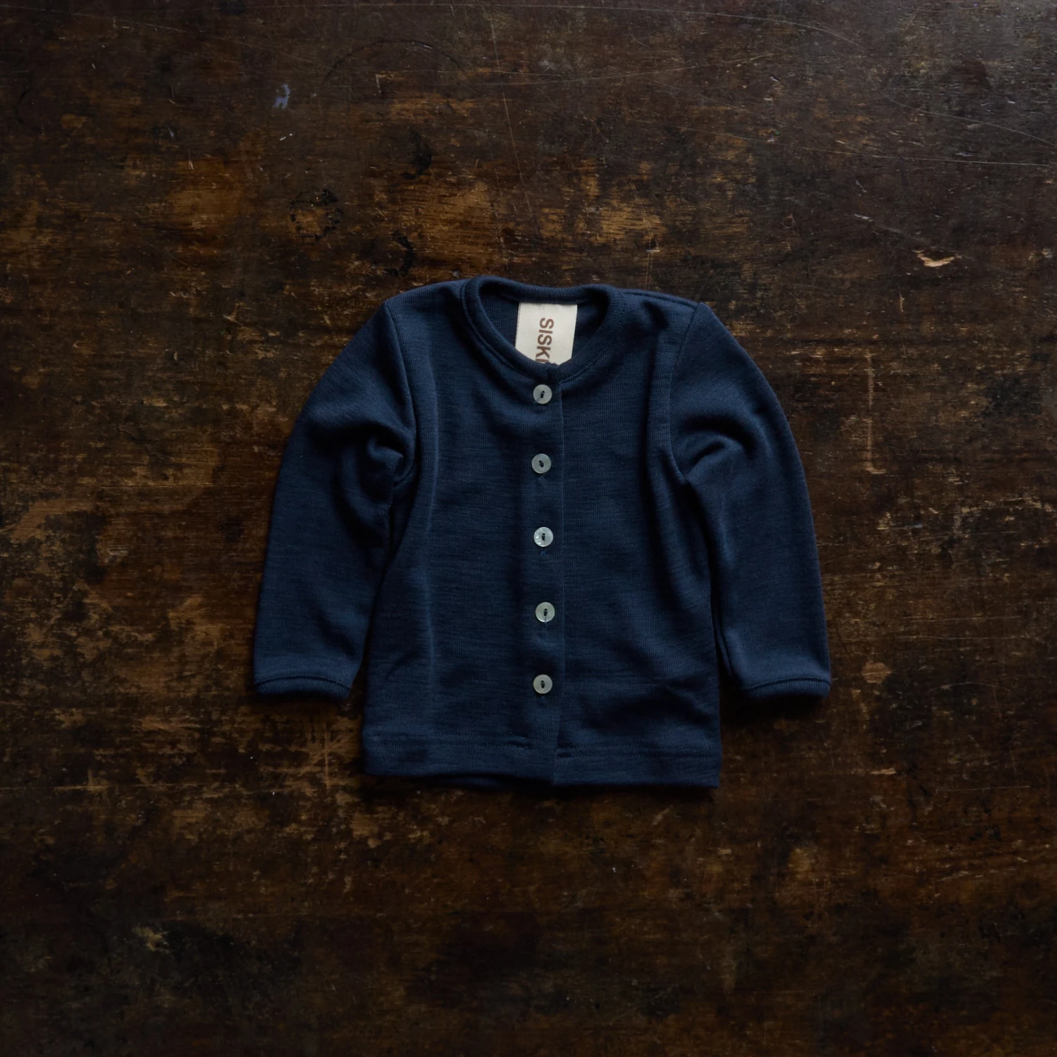 Dove Baby Cardigan - Merino Wool & Silk - Night Ocean 4 Dove Baby Cardigan - Merino Wool & Silk - Night Ocean - Image 2