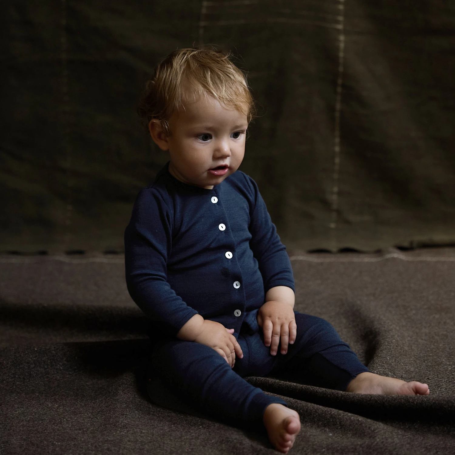 Dove Baby Cardigan - Merino Wool & Silk - Night Ocean 3 Dove Baby Cardigan - Merino Wool & Silk - Night Ocean