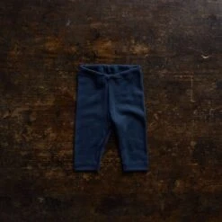 Finch Baby Leggings - Merino Wool & Silk - Night Ocean