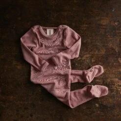 Kea Baby Pyjamas - Merino Wool & Silk - Orchid