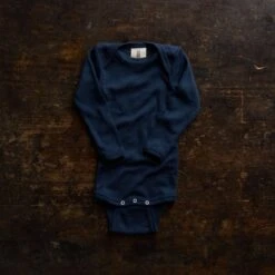 Robin Baby Body - Merino Wool & Silk - Night Ocean
