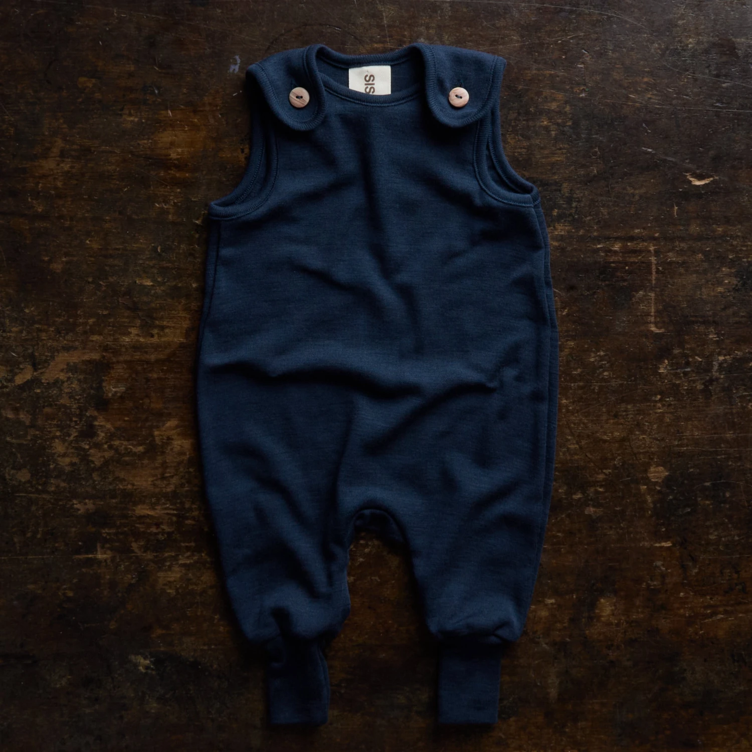 Ruff Baby Romper - Merino Wool & Silk - Night Ocean 4 Ruff Baby Romper - Merino Wool & Silk - Night Ocean - Image 2