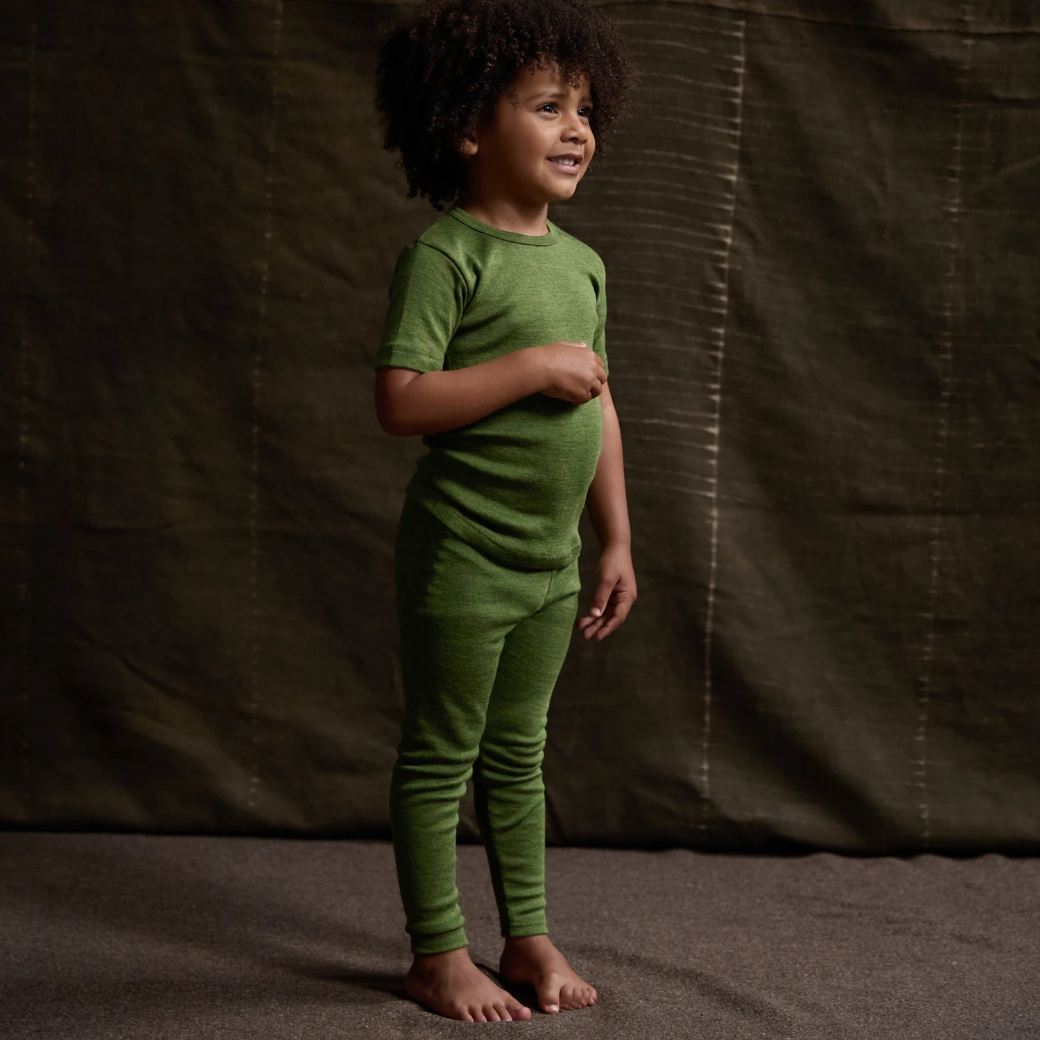 Finch Leggings - Merino Wool & Silk - Forest