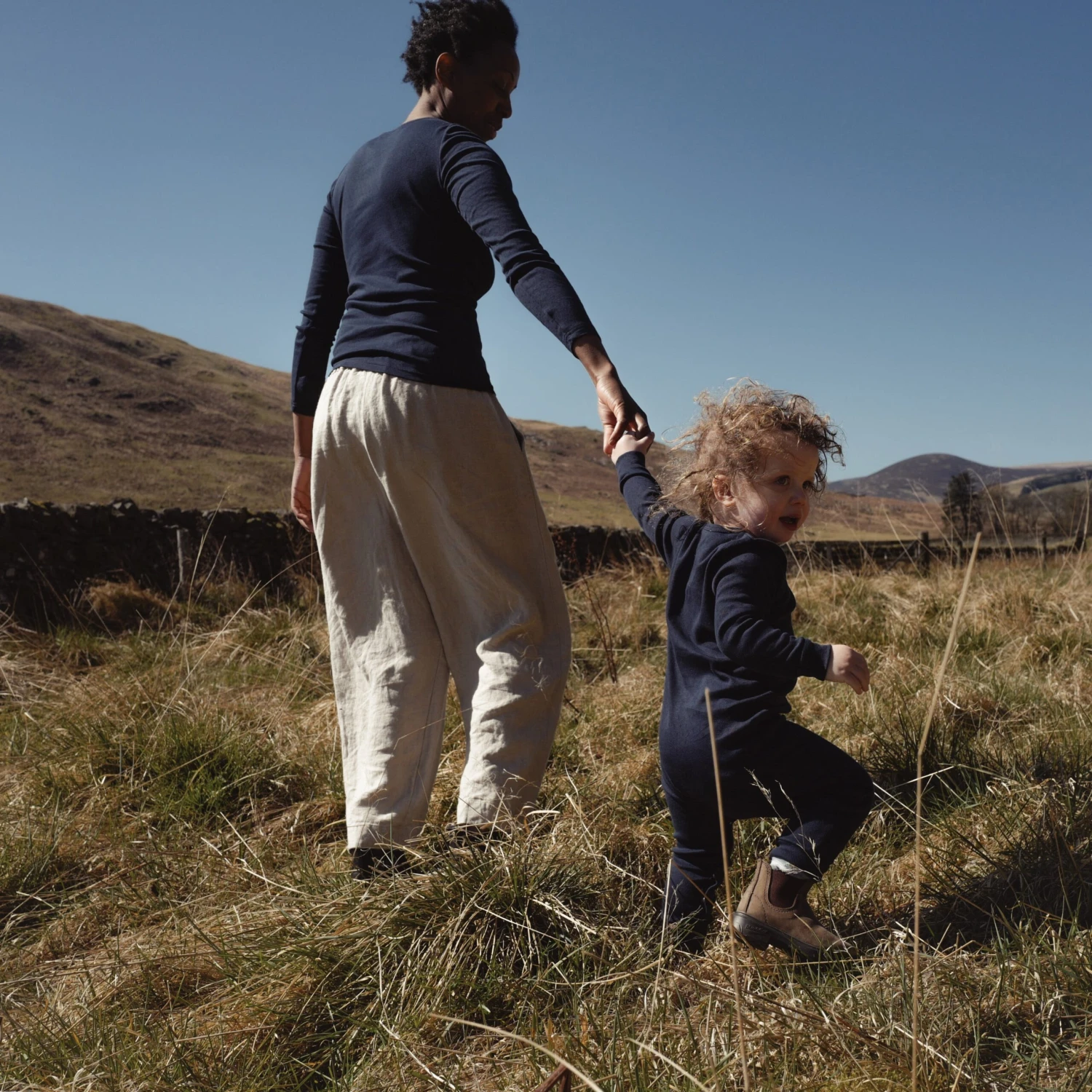 Stork Baby Pyjamas - Cotton Pointelle - Midnight 6 Stork Baby Pyjamas - Cotton Pointelle - Midnight - Image 4