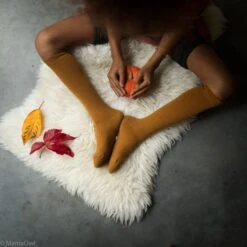 Baby & Kids Weaver Knee High Socks - Wool - Ochre