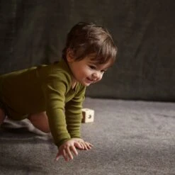 Gadwall Baby Body - Cotton Pointelle - Olive -Mama Owl Mamaowl SISKIN Spring GadwallBabyBody CottonPointelle Olive 245375