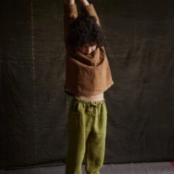 Linden Trousers - Linen - Olive -Mama Owl Mamaowl SISKIN Spring Larchshirt Linen Hazelnut 245499