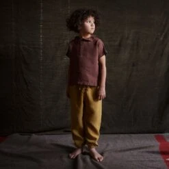 Linden Trousers - Linen - Cumin -Mama Owl Mamaowl SISKIN Spring LindenTrousers Linen Cumin WillowBlouse Linen Damson 245620