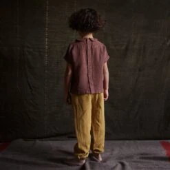 Linden Trousers - Linen - Cumin -Mama Owl Mamaowl SISKIN Spring LindenTrousers Linen Cumin WillowBlouse Linen Damson 245621