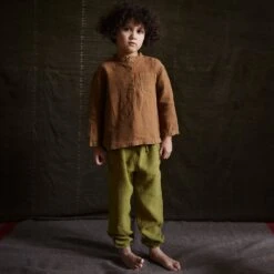 Linden Trousers - Linen - Olive -Mama Owl Mamaowl SISKIN Spring LindenTrousers Linen Olive Larchshirt Linen Hazelnut 245487