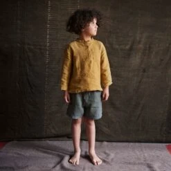 Larch Shirt - Linen - Cumin -Mama Owl Mamaowl SISKIN Spring RowanShorts Linen Storm Larchshirt Linen Cumin 245585Larchshirt Linen Cumin