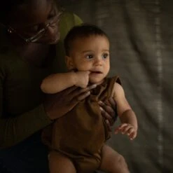 Keet Baby Romper - Merino Wool & Silk - Almond 10 Keet Baby Romper - Merino Wool & Silk - Almond -Mama Owl Mamaowl siskin KeetBabyRomper MerinoWool Silk Almond almond 0358