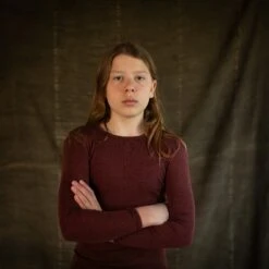 Lark Top - Merino Wool & Silk - Fig -Mama Owl Mamaowl siskin LarkTop MerinoWool Silk Fig fig 0389