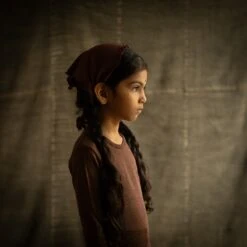 Swan Baby & Kids Bandana/Scarf - Merino Wool & Silk - Fig -Mama Owl Mamaowl siskin SwanBaby KidsBandana Scarf MerinoWool Silk Fig LarkTop MerinoWool Silk Squirrel squirrel 9491