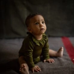 Wren Baby Body - Merino Wool & Silk - Seaweed -Mama Owl Mamaowl siskin WrenBabyBody MerinoWool Silk Seaweed seaweed 0972