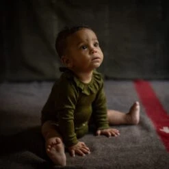 Wren Baby Body - Merino Wool & Silk - Seaweed -Mama Owl Mamaowl siskin WrenBabyBody MerinoWool Silk Seaweed seaweed 0976