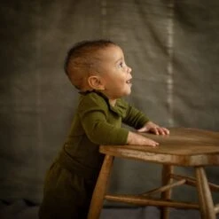 Wren Baby Body - Merino Wool & Silk - Seaweed -Mama Owl Mamaowl siskin WrenBabyBody MerinoWool Silk Seaweed seaweed 1102