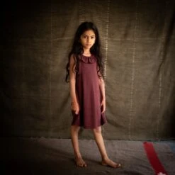 Wren Dress - Merino Wool & Silk - Fig -Mama Owl Mamaowl siskin WrenDress MerinoWool Silk Fig fig 0650