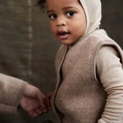 Eider Baby & Kids Vest - Merino Wool Fleece - Driftwood -Mama Owl Mamaowl siskin eider baby kids vest merino wool fleece deep driftwood 096599copy