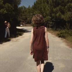 Wren Dress - Merino Wool & Silk - Fig -Mama Owl Mamaowl siskin merino wool silk wren fig.2