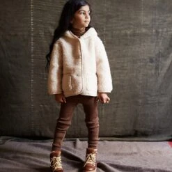 Otter Jacket - Wool Teddy Fleece - Oatmeal -Mama Owl Mamaowl siskin otter jacket oatmeal Mamaowl Sept230351