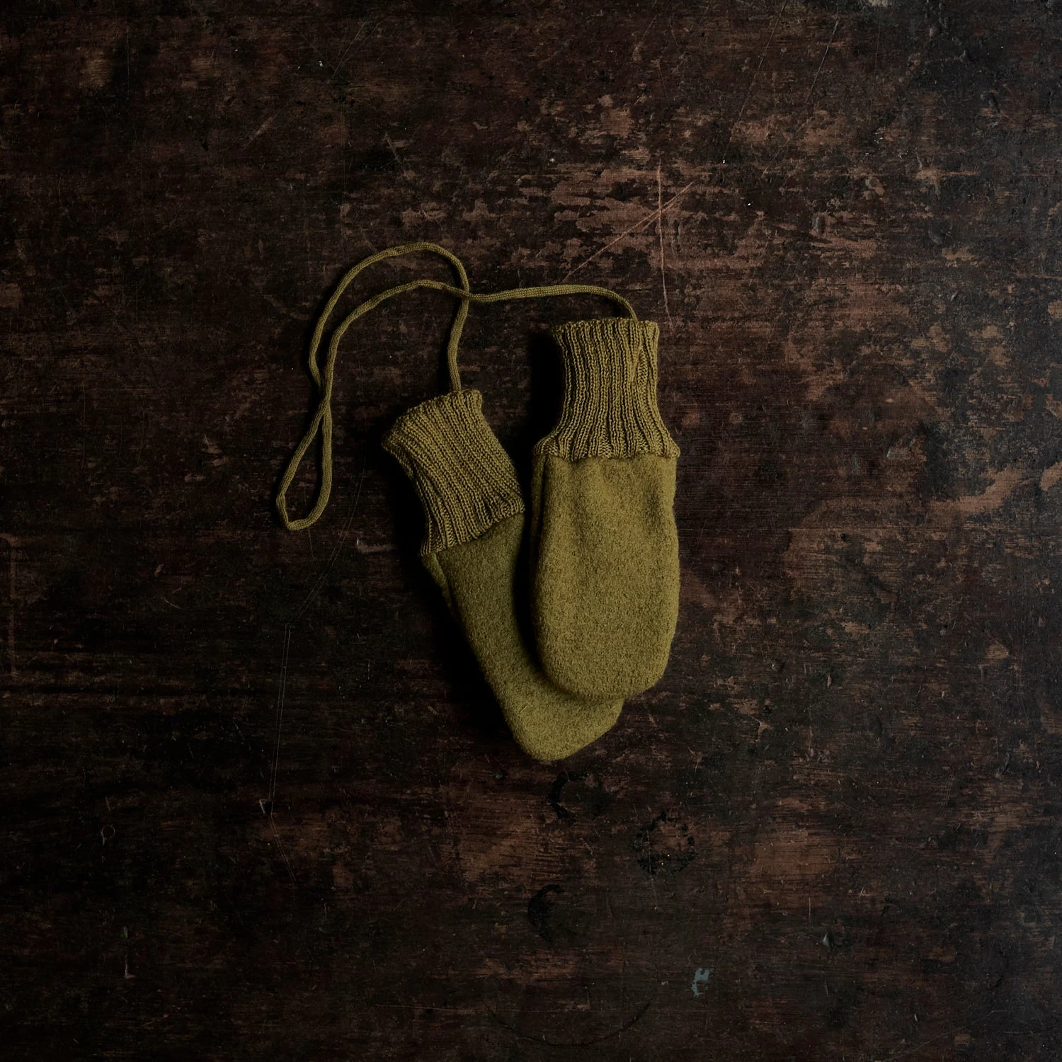Boiled Merino Wool Mittens - Gold 3 Boiled Merino Wool Mittens - Gold