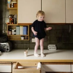 Alder Baby Tunic Top - Linen - Midnight -Mama Owl mamaowl siskin AlderBabyTunicTop Linen Midnight HazelBabyBloomer Linen Midnight L1520065